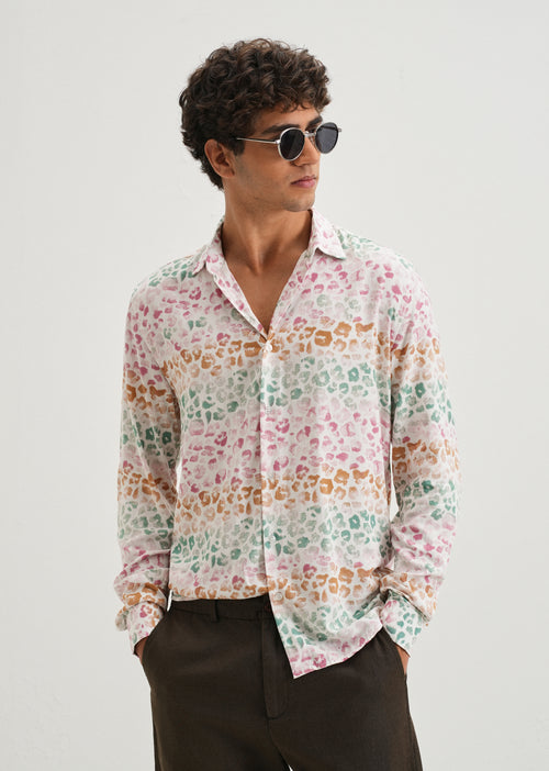 Multi coloured Panthera Print Full sleeve shirt