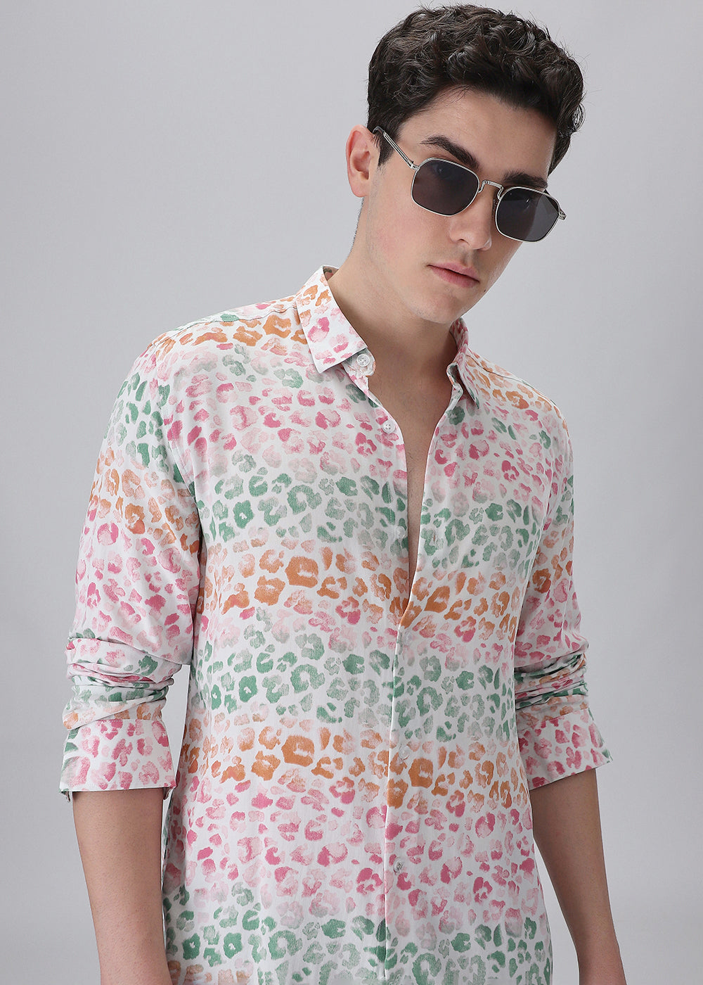 Multi coloured Panthera Print Full sleeve shirt