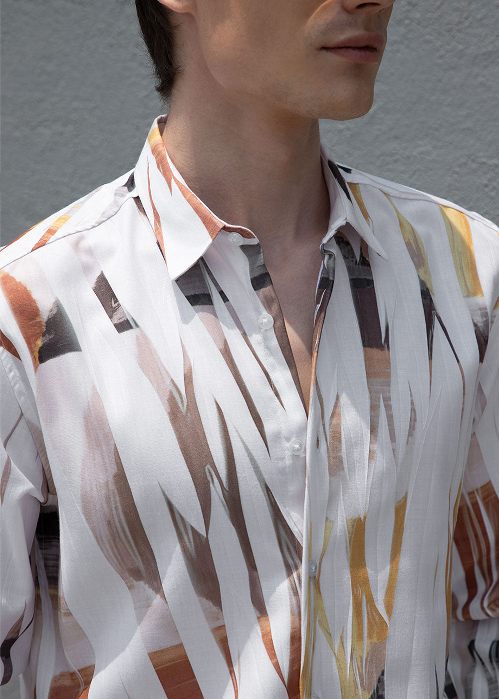 Abstract Yellow Multicoloured Shirt