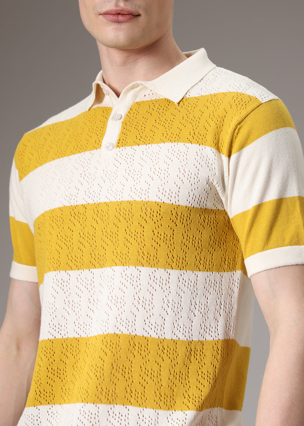 Mustard Knitted Polo T-shirt