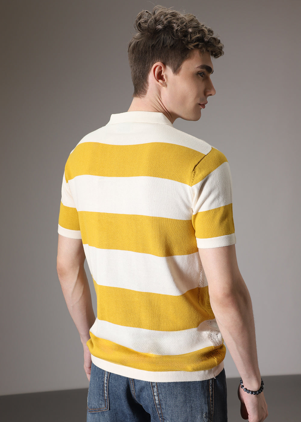 Mustard Knitted Polo T-shirt