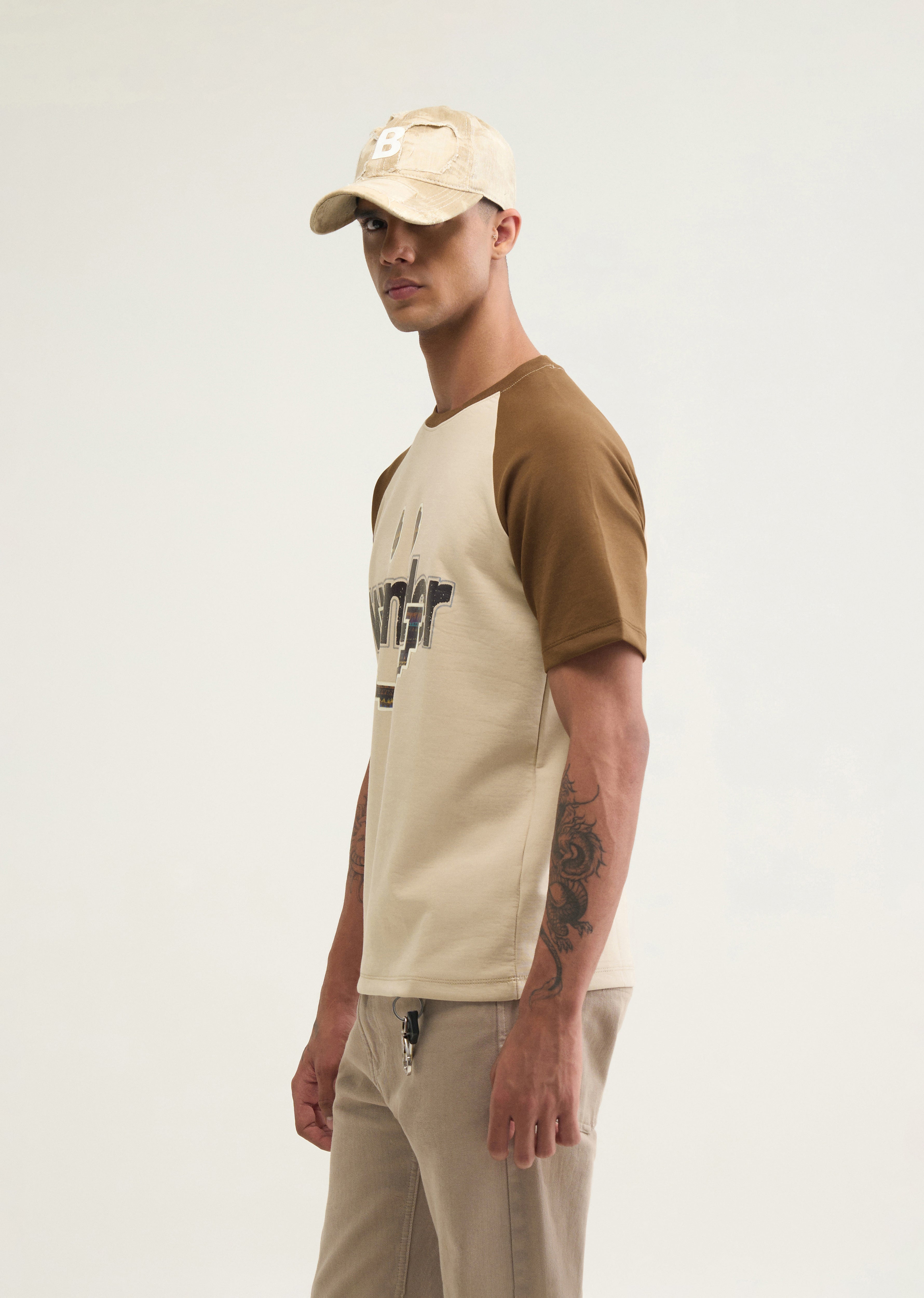Muted Beige Graphic Printed T-shirt