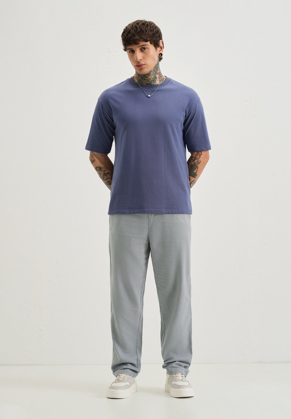 Mystic Blue Textured Pants