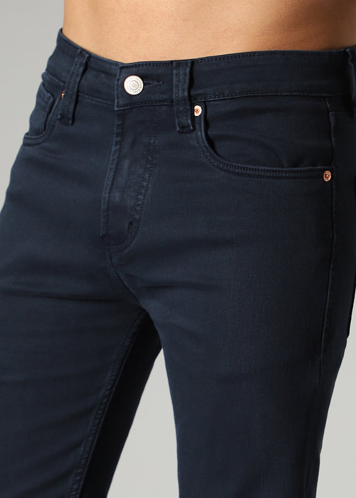 Navy Blue Ankle Slim Fit Denim