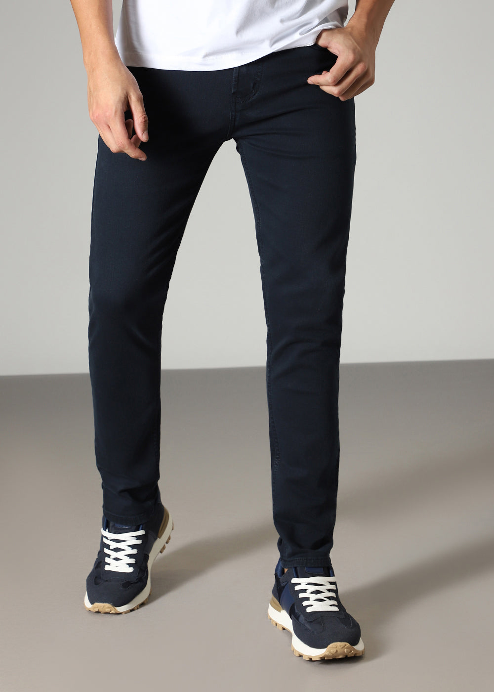 Navy Blue Ankle Slim Fit Denim