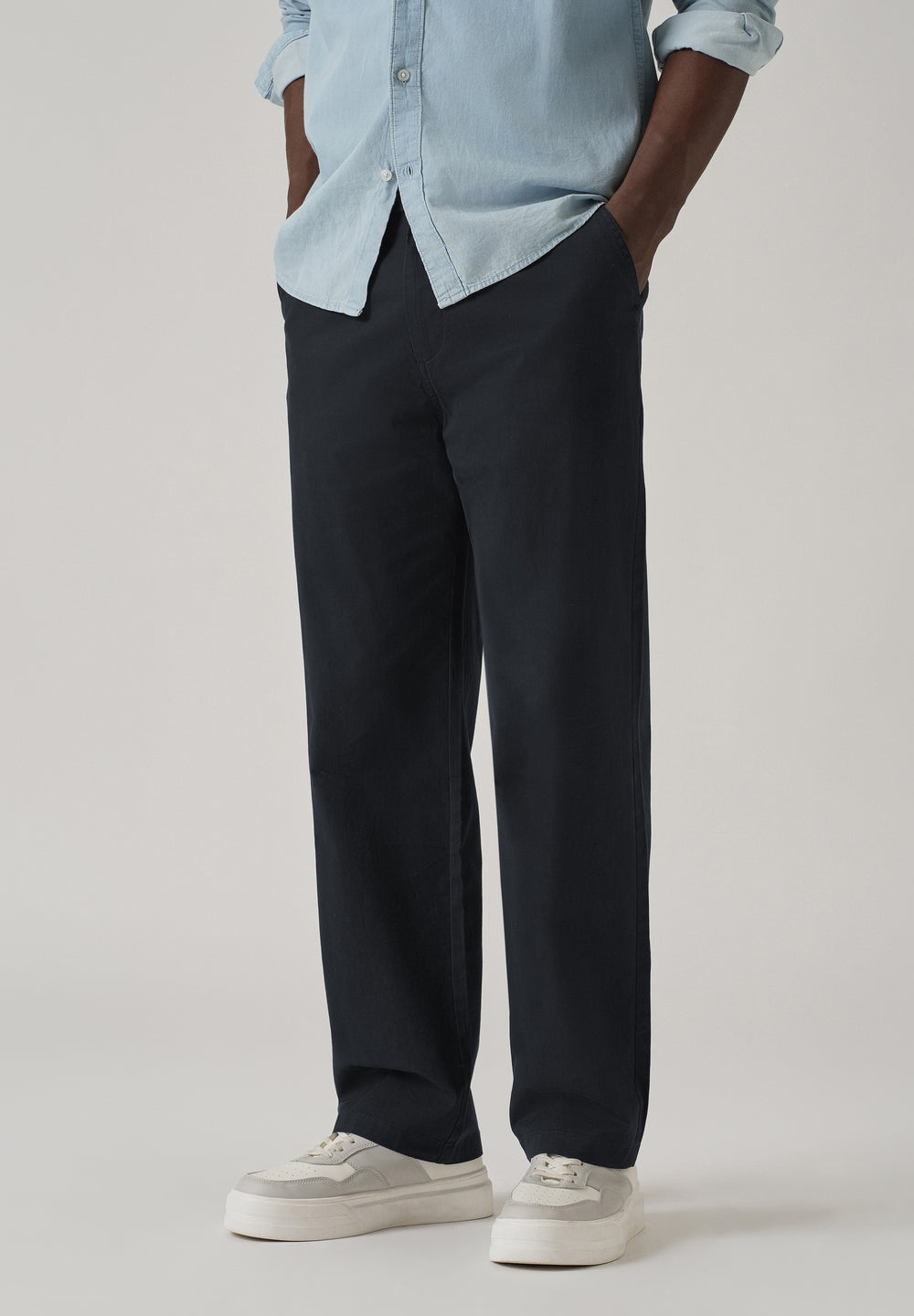 Baggy Fit Navy Blue Chinos