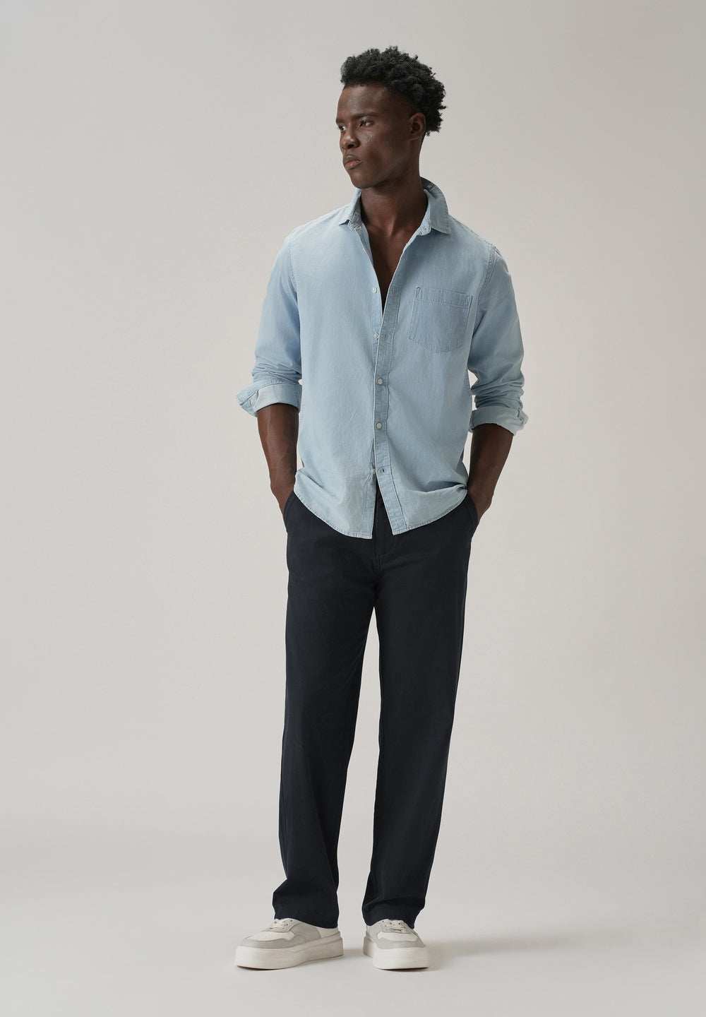 Baggy Fit Navy Blue Chinos