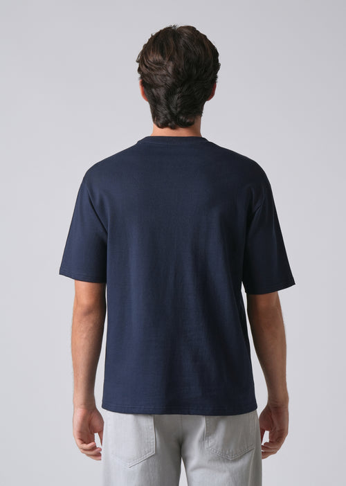 Navy Blue Basic Relaxed Fit T-shirt