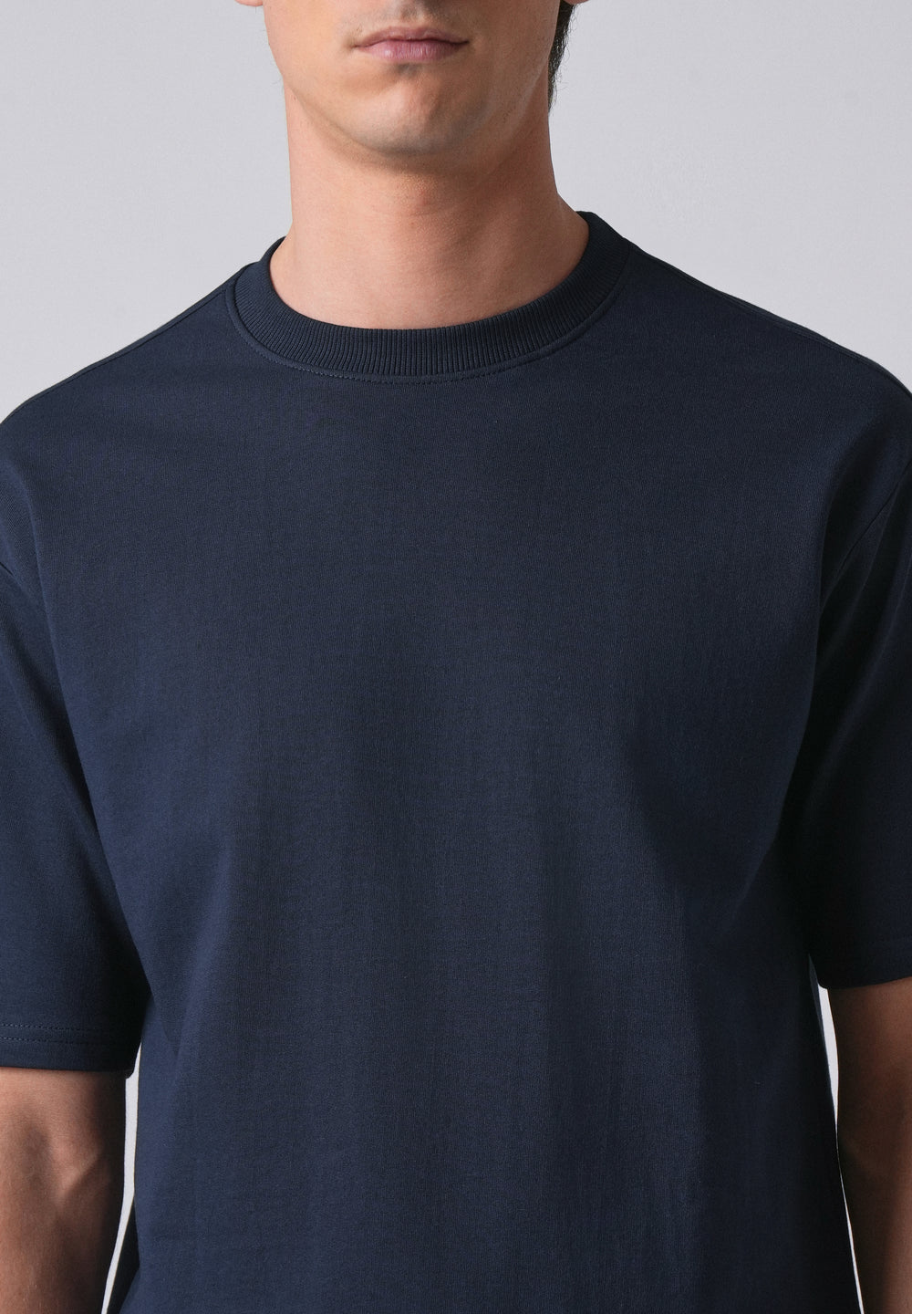 Navy Blue Basic Relaxed Fit T-shirt