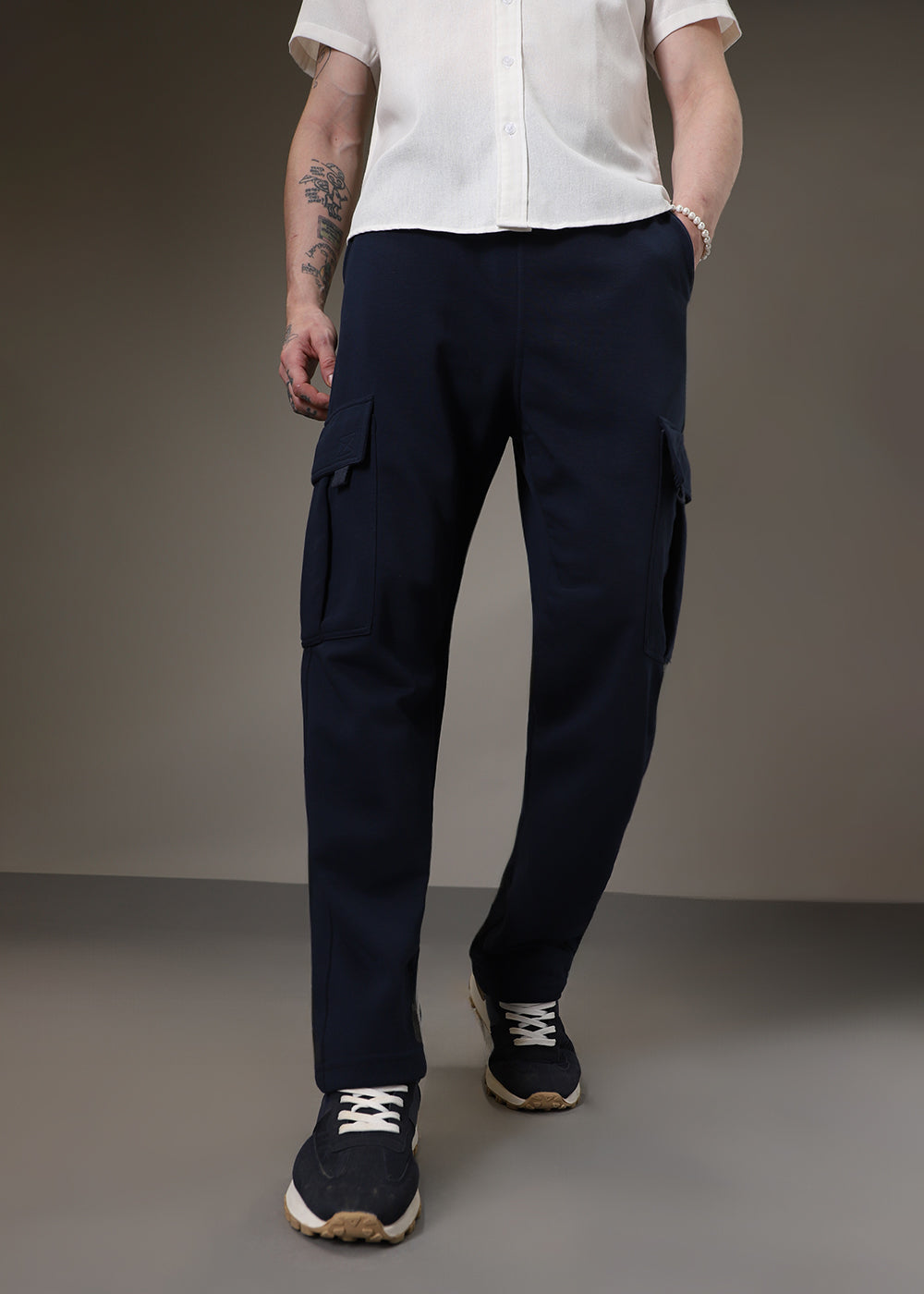 Navy Blue Cargo Joggers