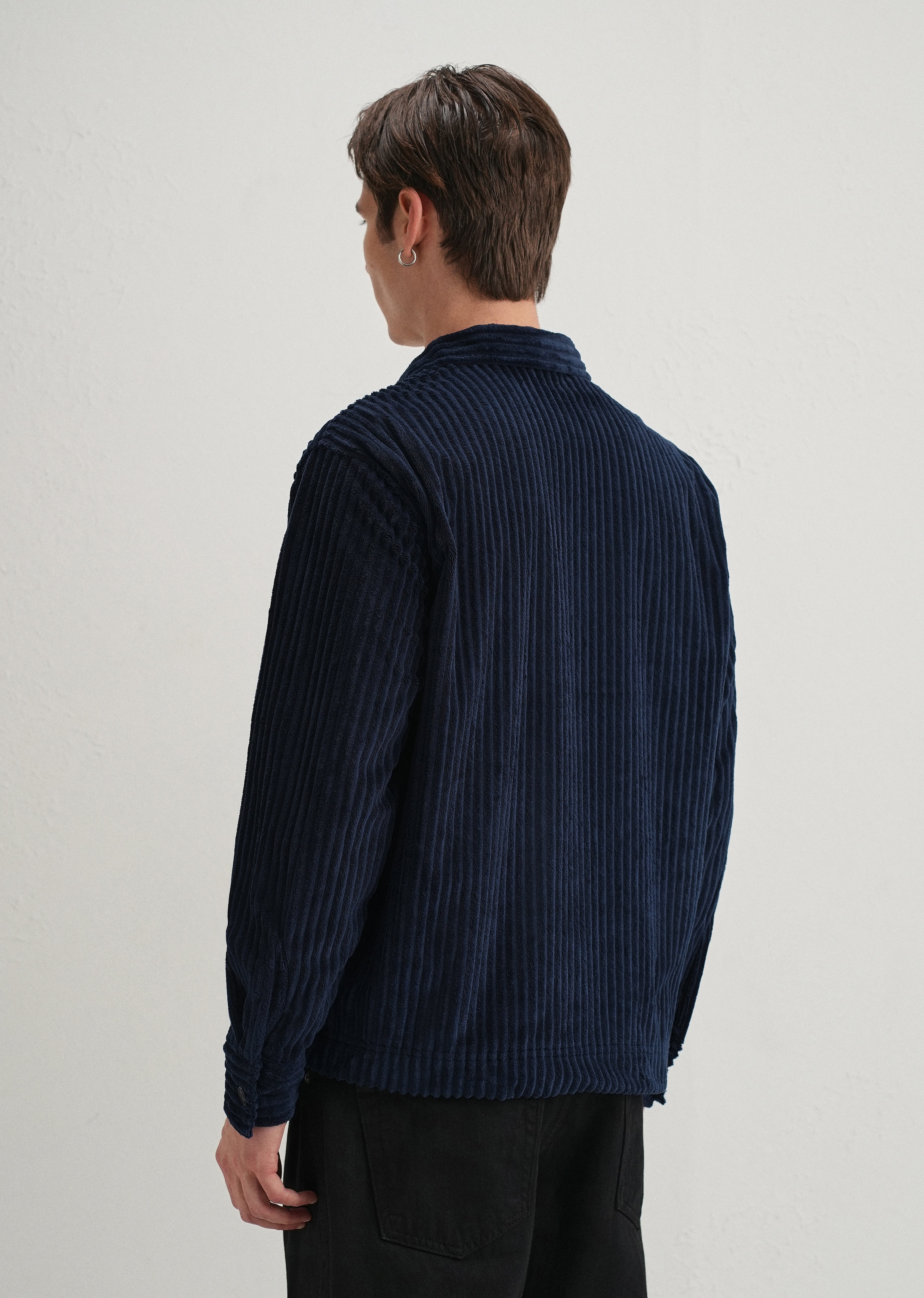 Navy Blue Corduroy Shacket