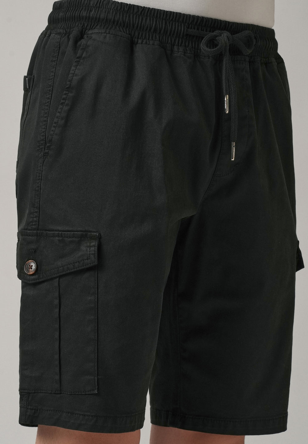 Navy Blue Cotton Cargo Shorts