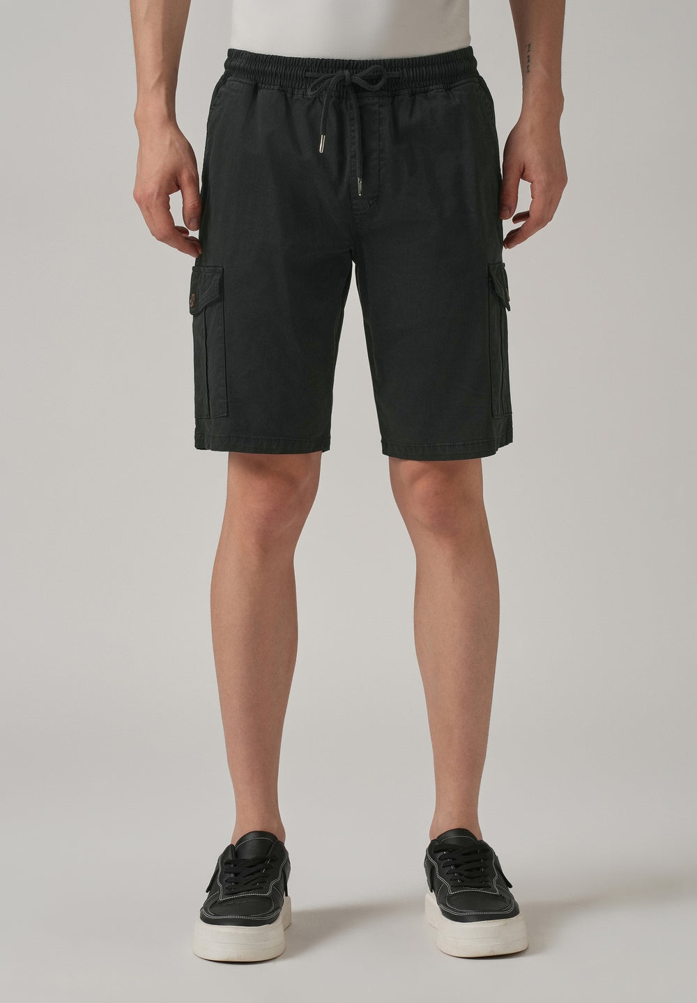 Navy Blue Cotton Cargo Shorts