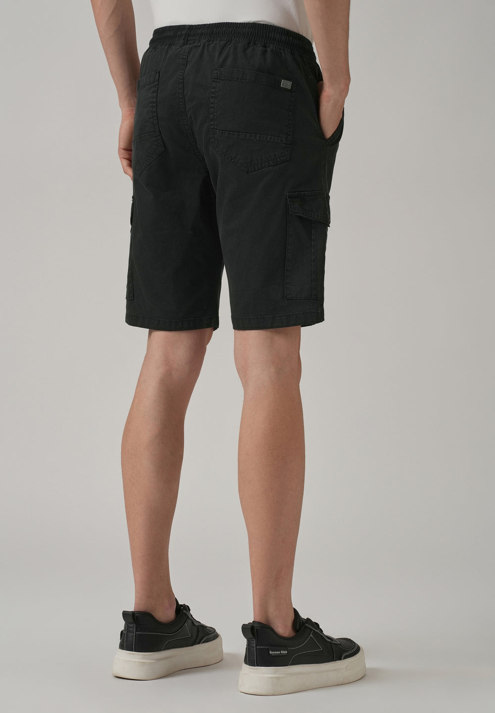 Navy Blue Cotton Cargo Shorts