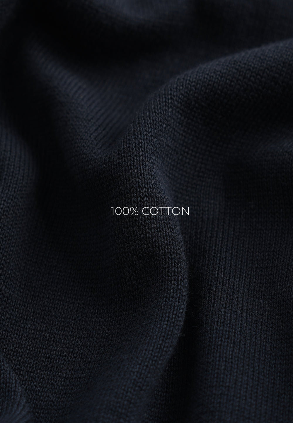 Navy Blue Cotton Knitted Polo