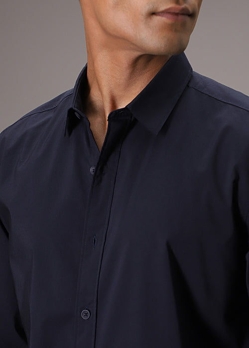 Navy Blue Cotton Shirt