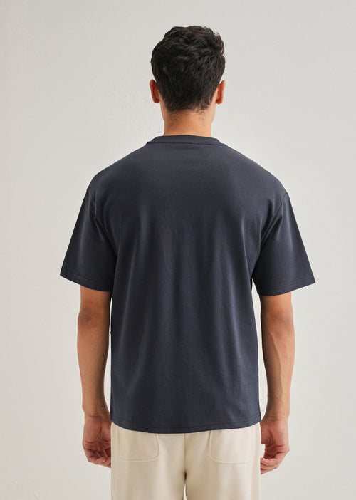 Navy Blue Cut & Sew Oversized T-shirt