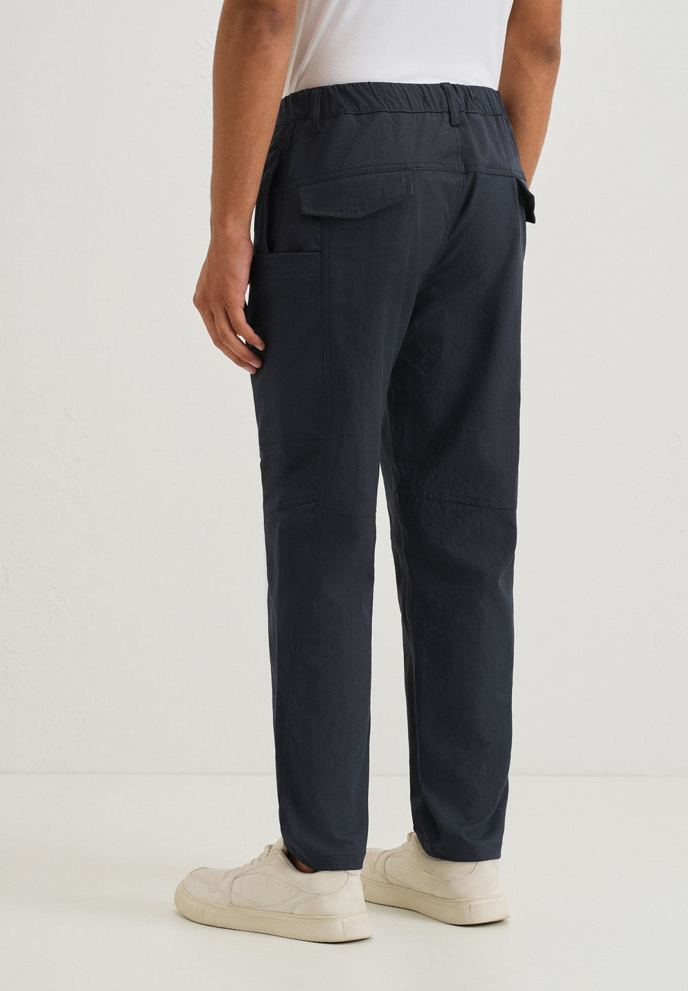 Navy Blue Drawstring Panel Cargo