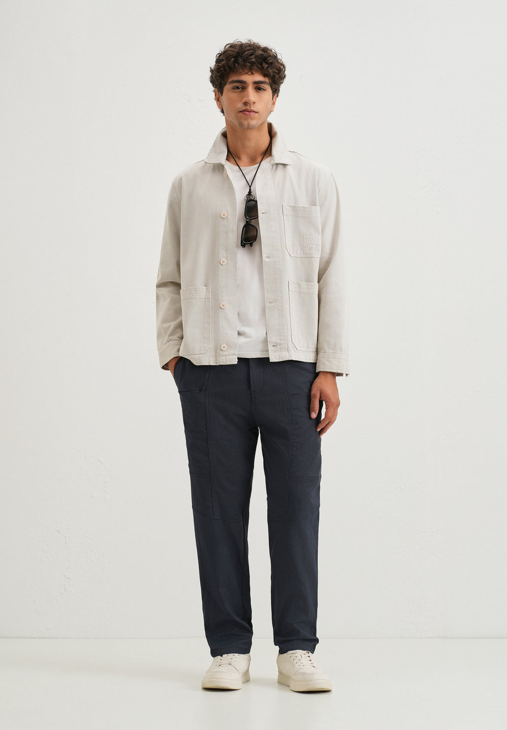 Navy Blue Drawstring Panel Cargo