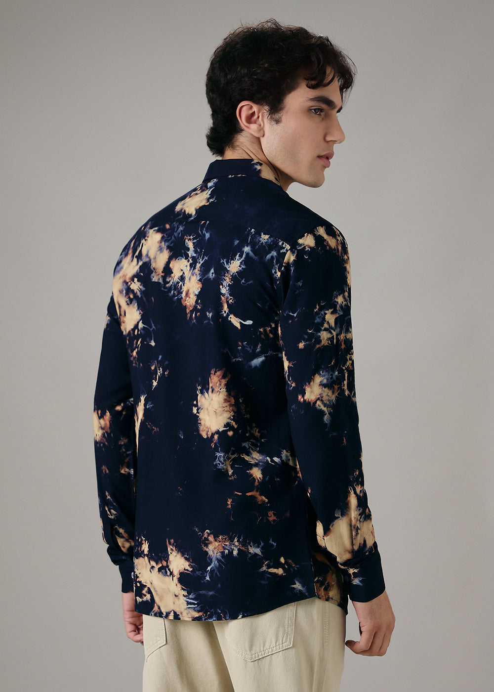 Navy Blue Dye Printed Shirt