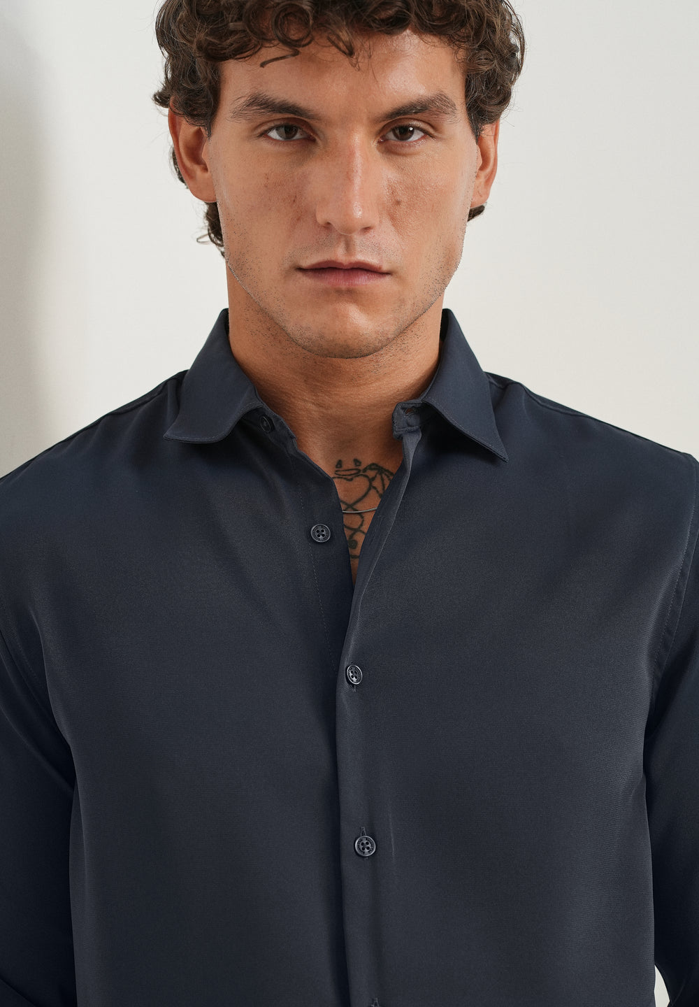 Navy Blue Fluid Soft Shirt