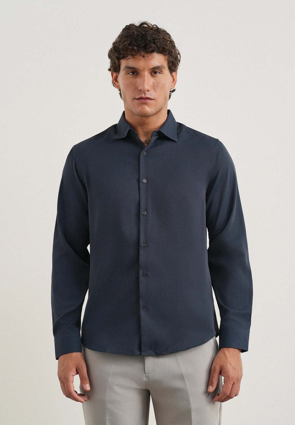 Navy Blue Fluid Soft Shirt