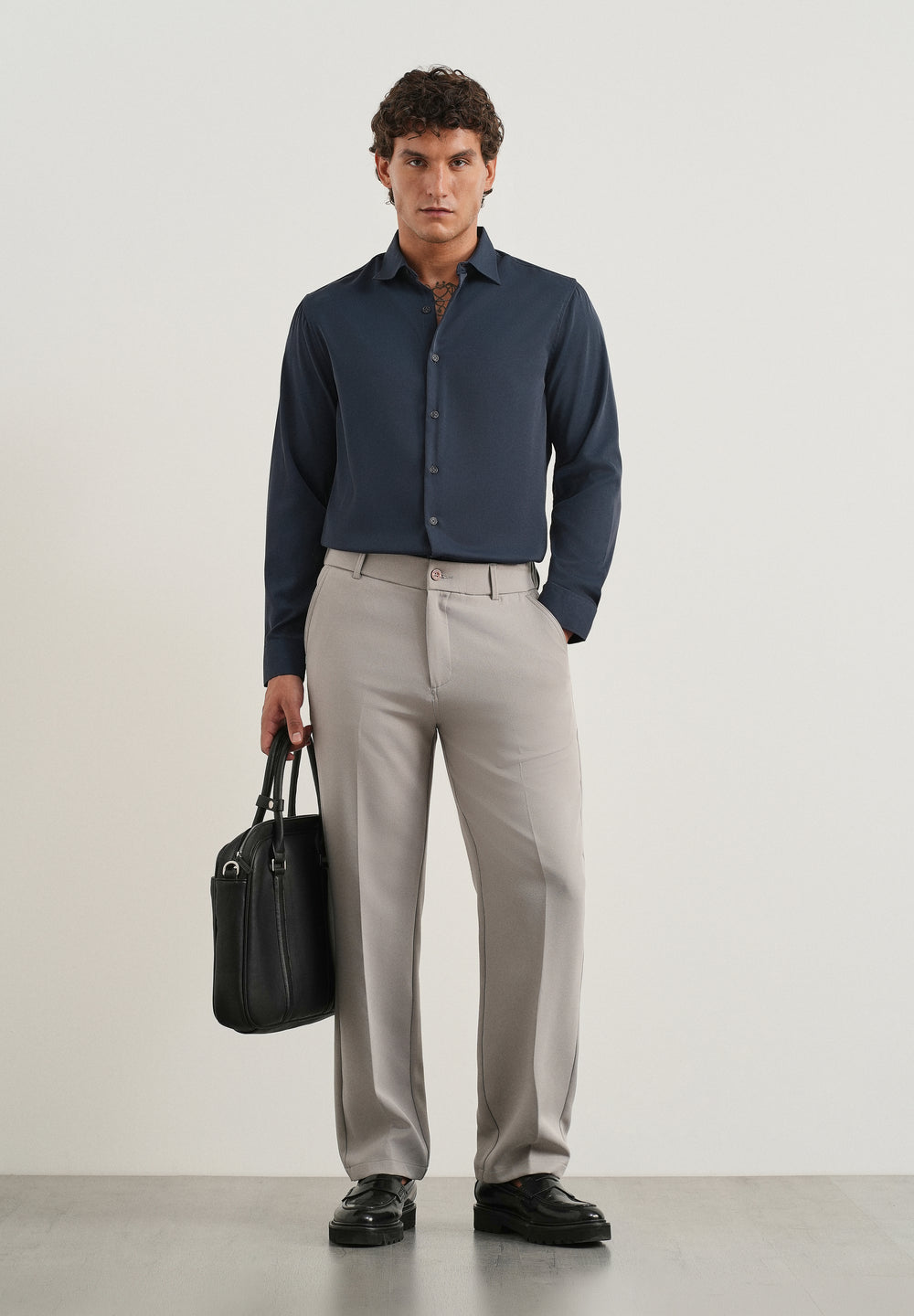 Navy Blue Fluid Soft Shirt
