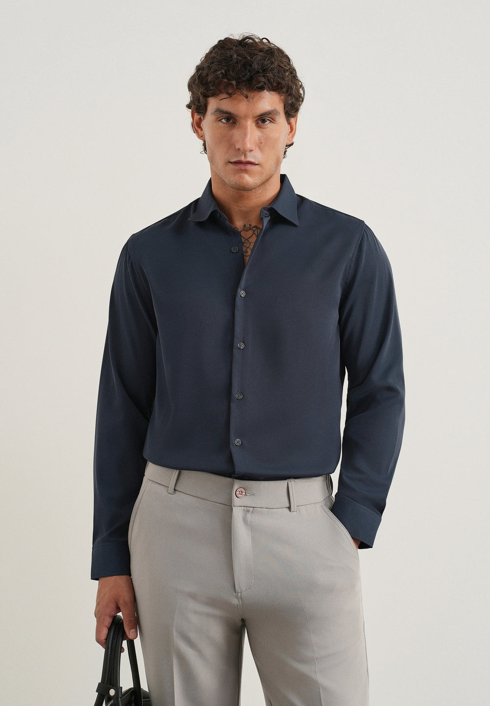 Navy Blue Fluid Soft Shirt