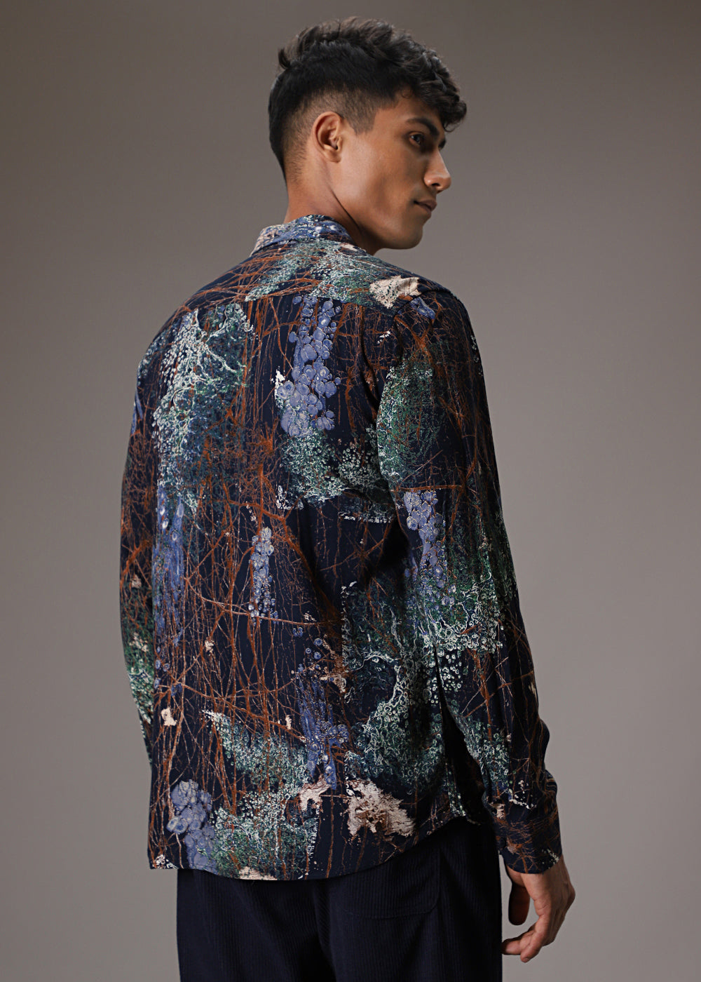 Navy Blue Grove Feather Shirt