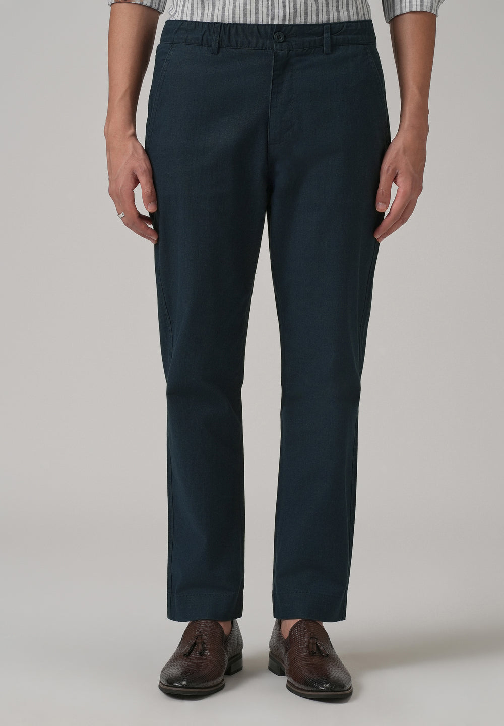 Navy Blue Cotton Trouser