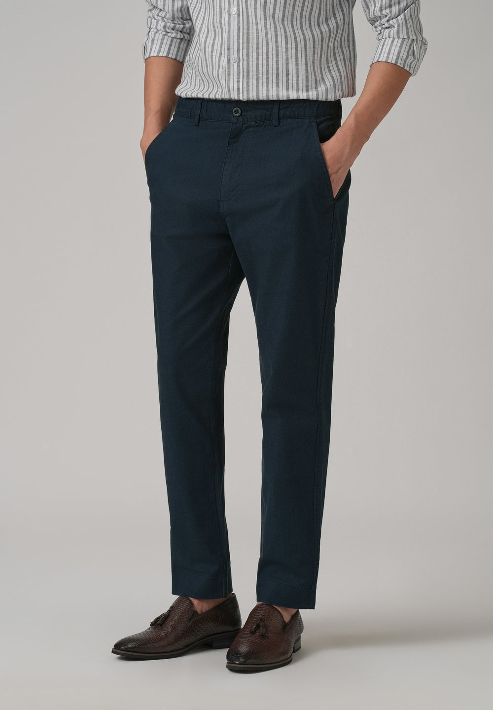 Navy Blue Cotton Trouser