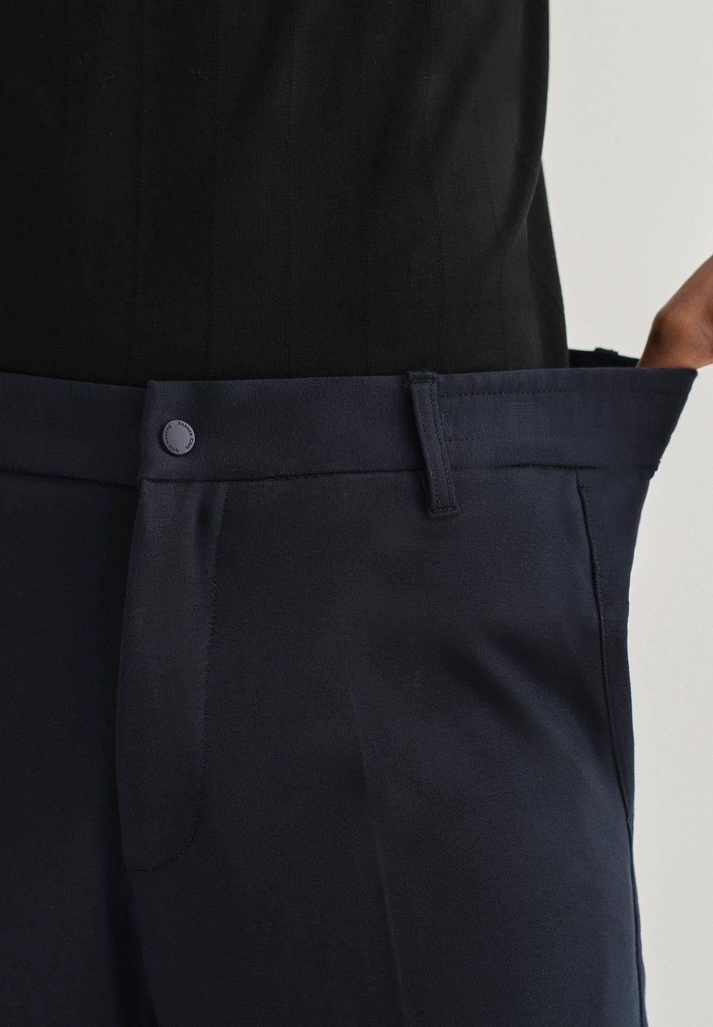 Navy Blue Semi Elasticated Slim Fit Trouser
