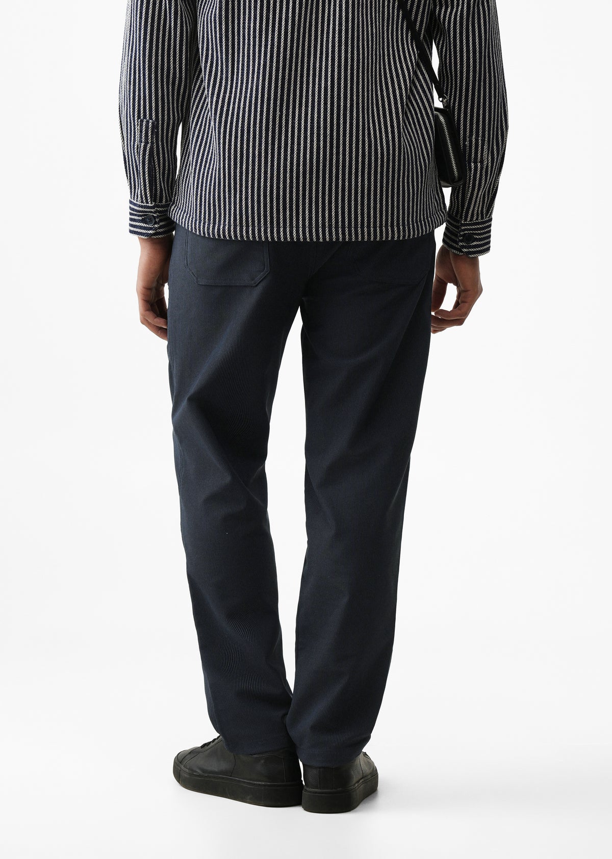 Navy Blue Straight Fit Corduroy Pants