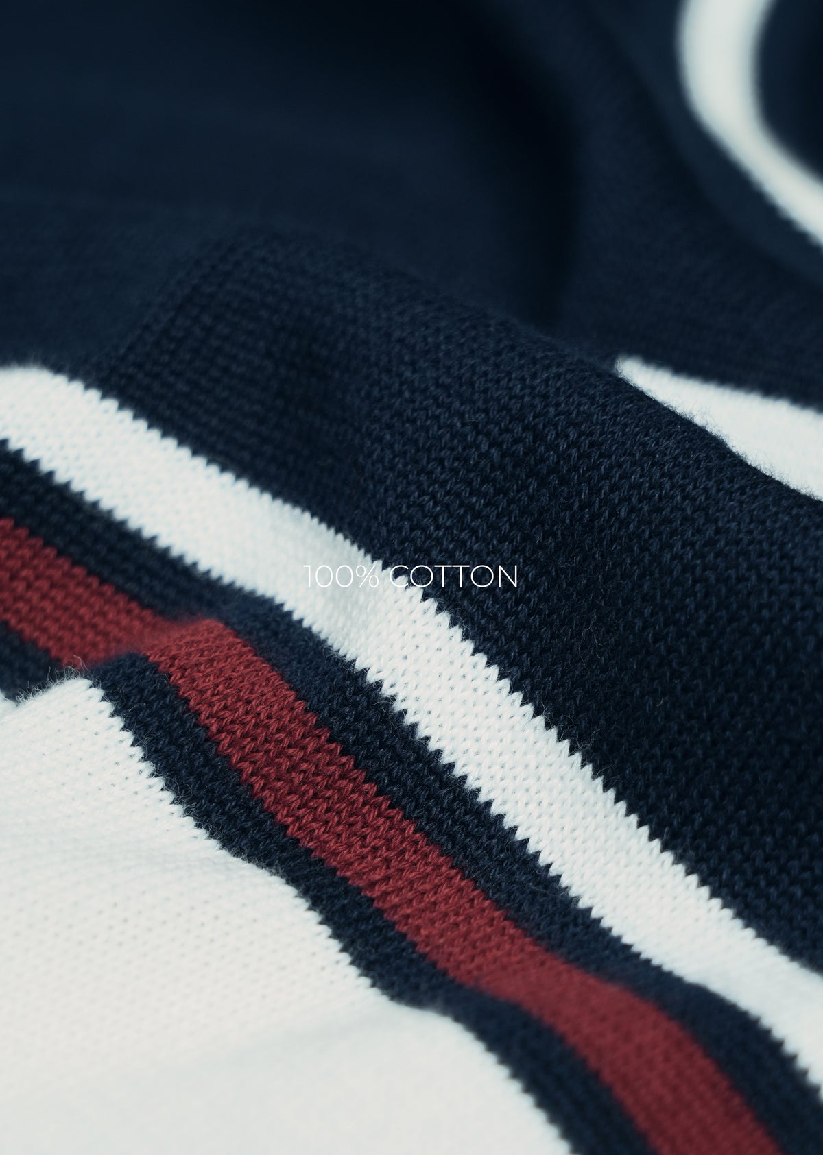 Navy Blue Varsity Jacquard Knit T-shirt