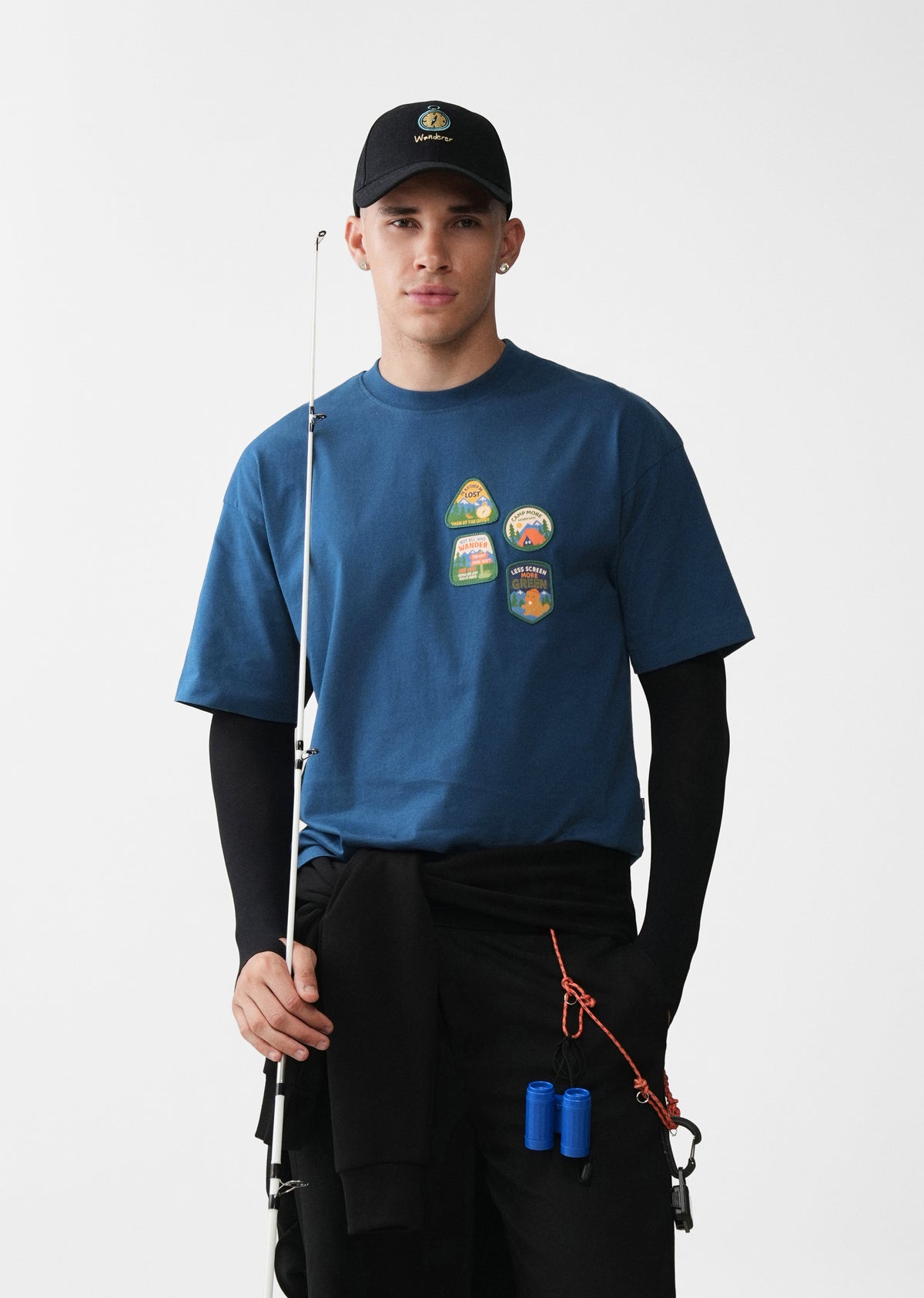 Navy Blue Wanderer Applique T-shirt