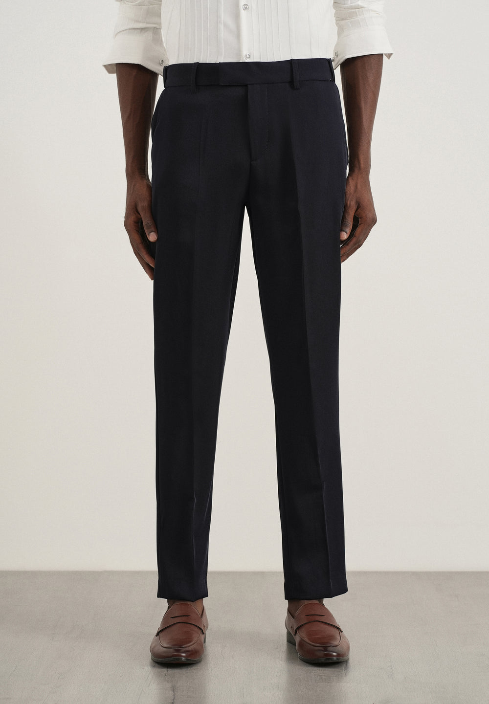 Navy Flex Waist Slim Fit Trouser