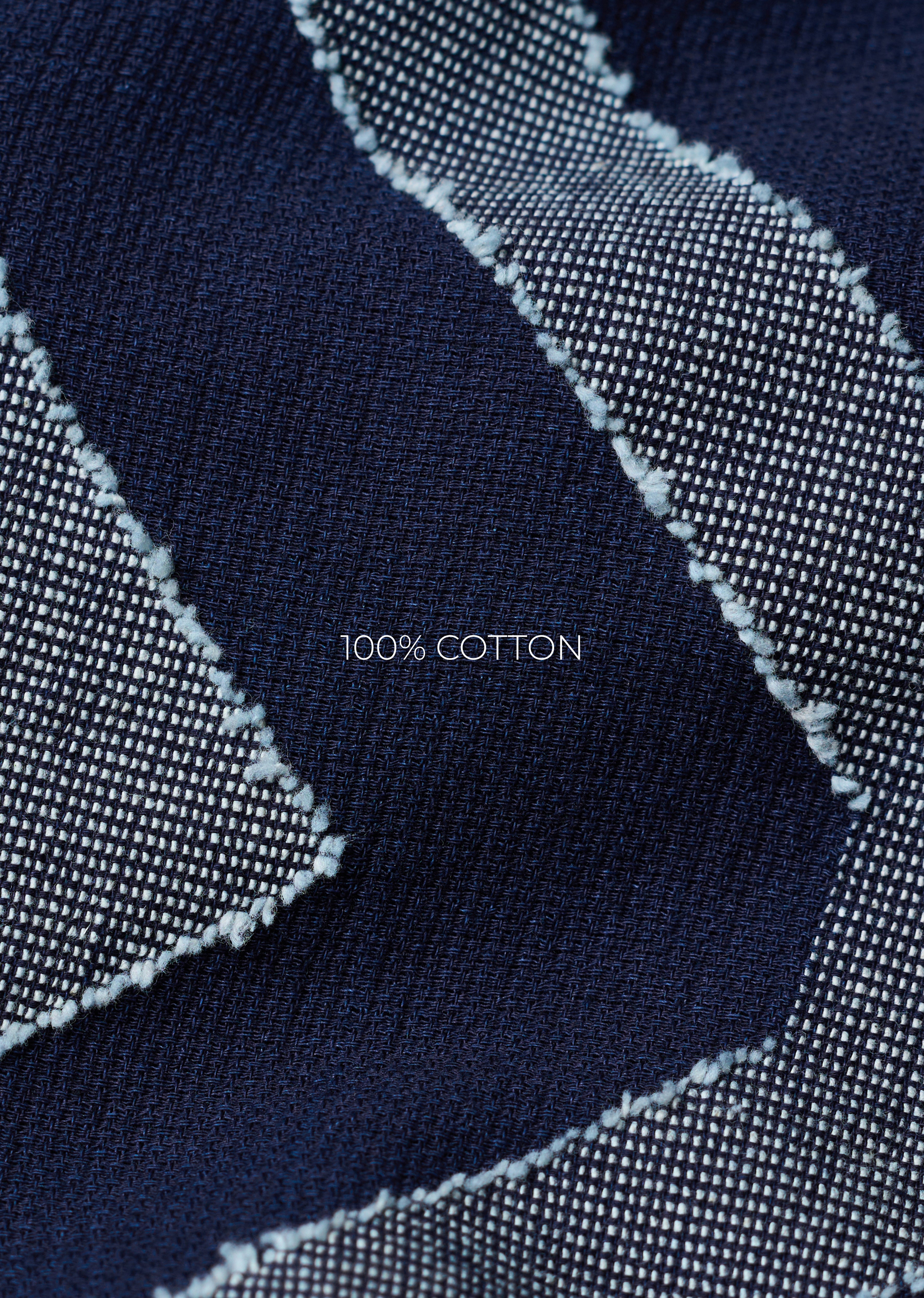 Navy Geometric Jacquard Boxy Shirt