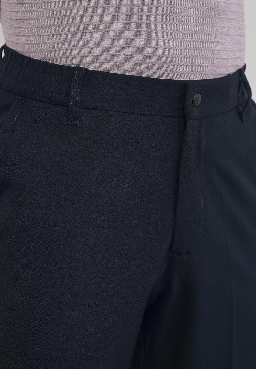 Navy Semi-Elastic Slim Fit Trouser