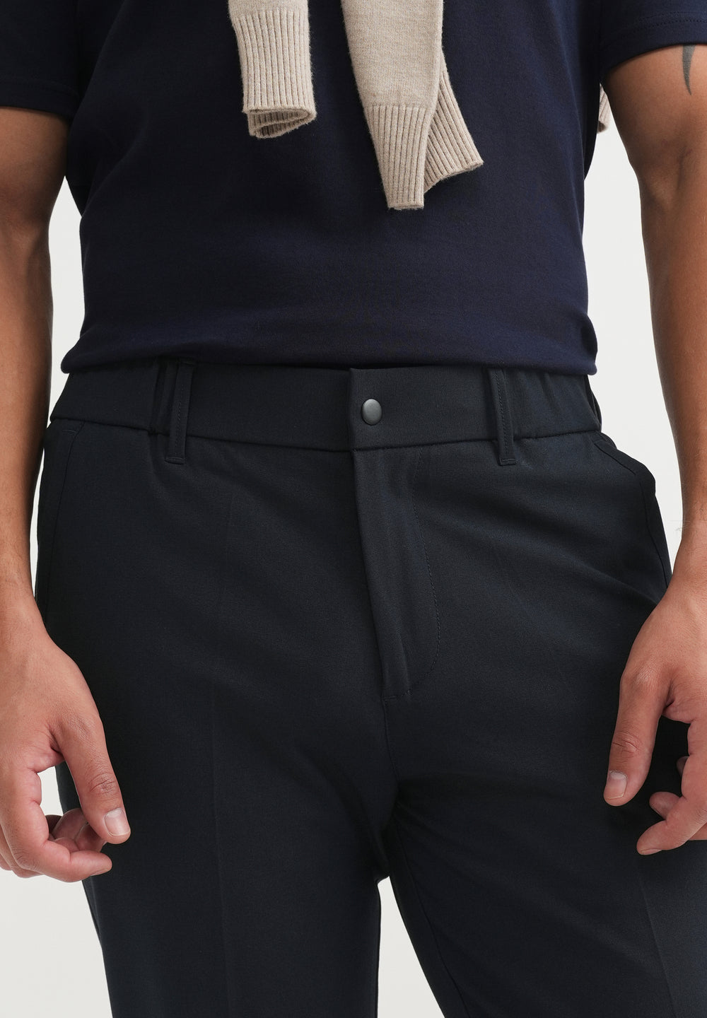 Navy Blue Semi-Elasticated Trouser