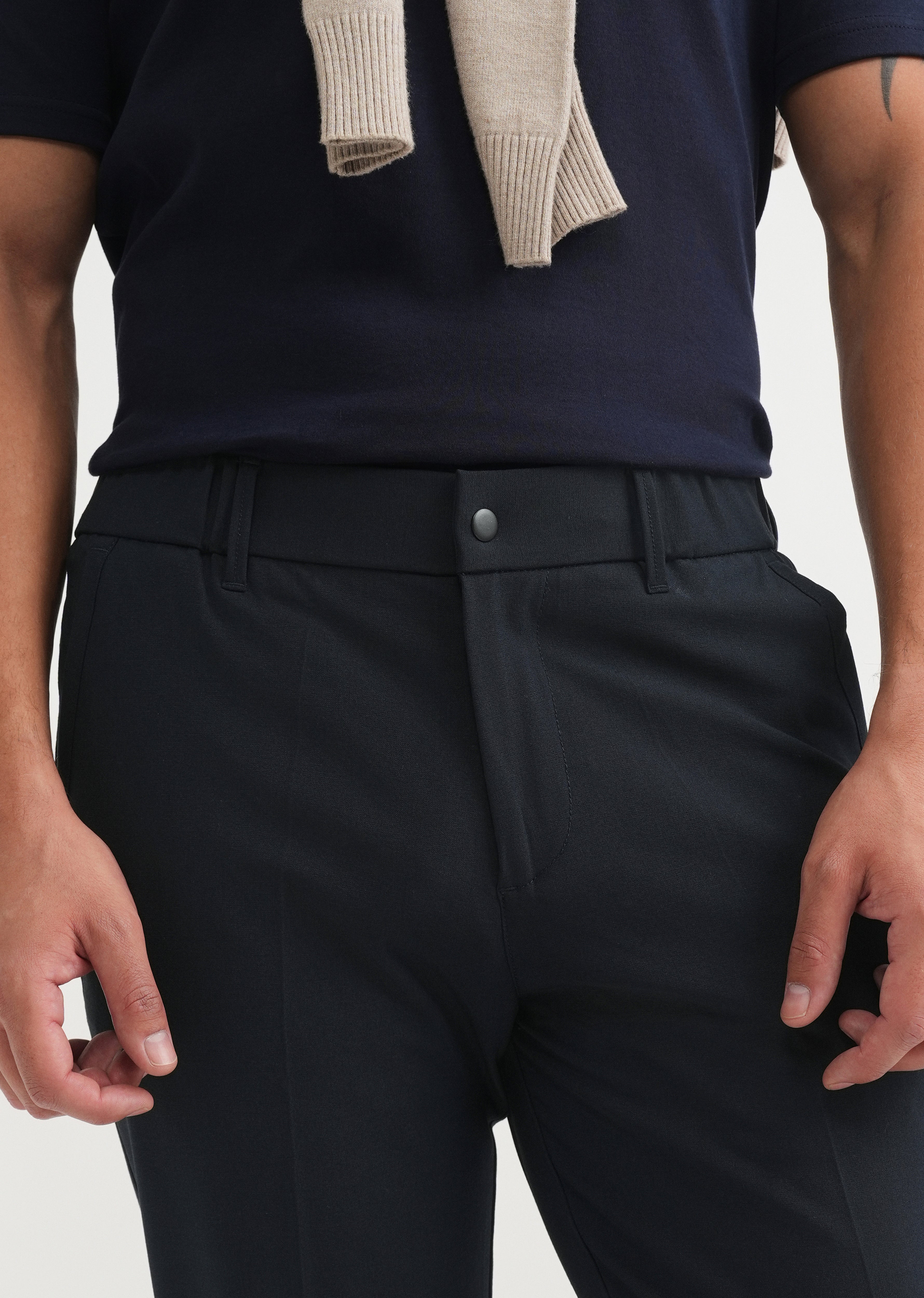 Navy Blue Semi-Elasticated Trouser