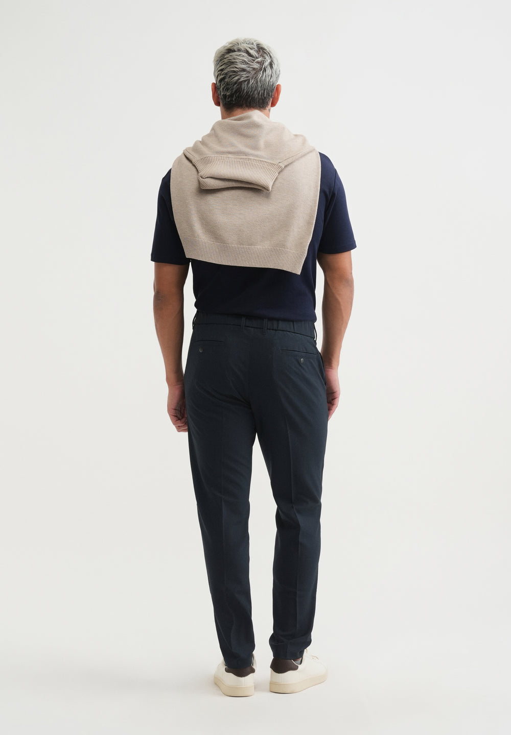 Navy Blue Semi-Elasticated Trouser