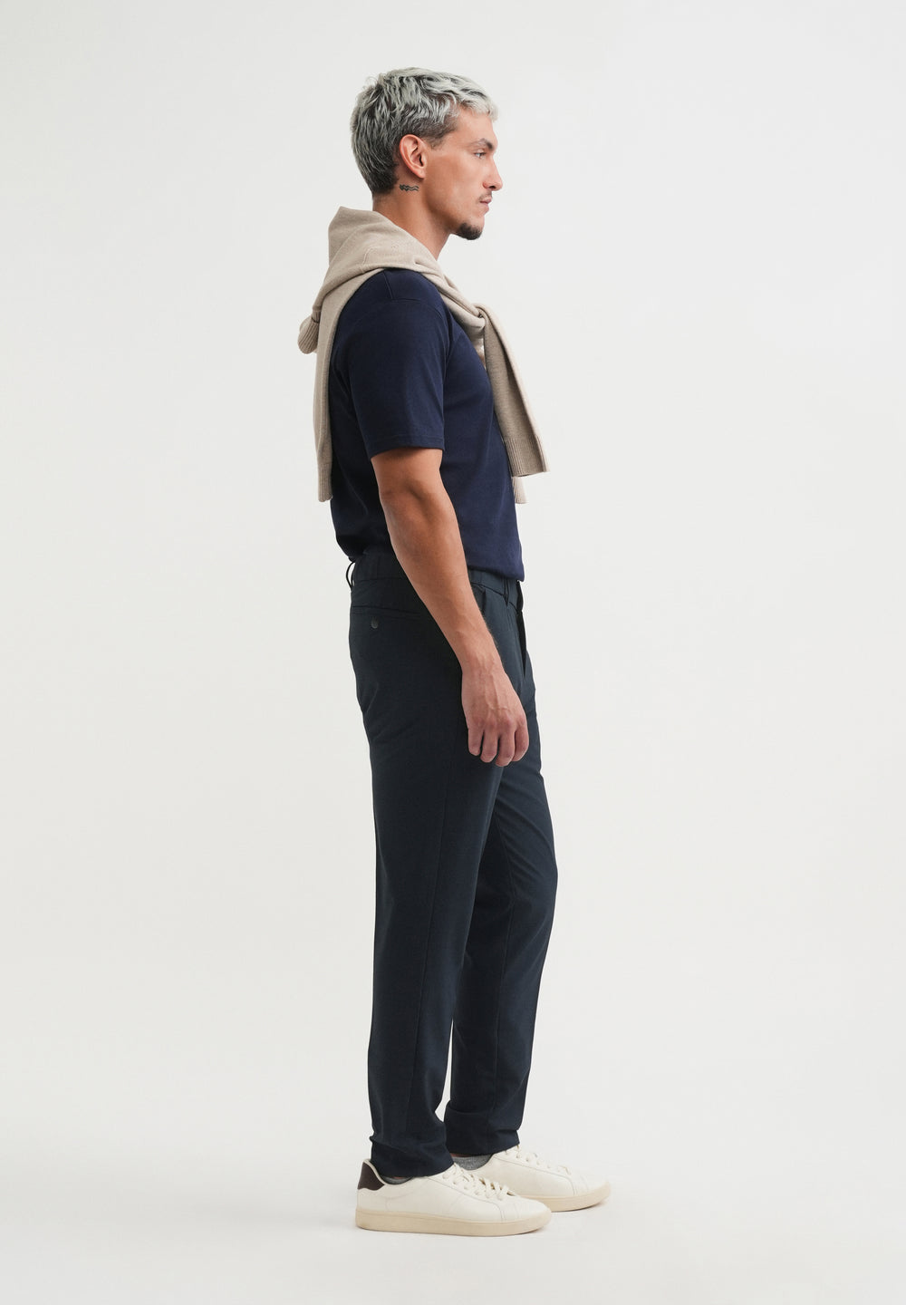 Navy Blue Semi-Elasticated Trouser