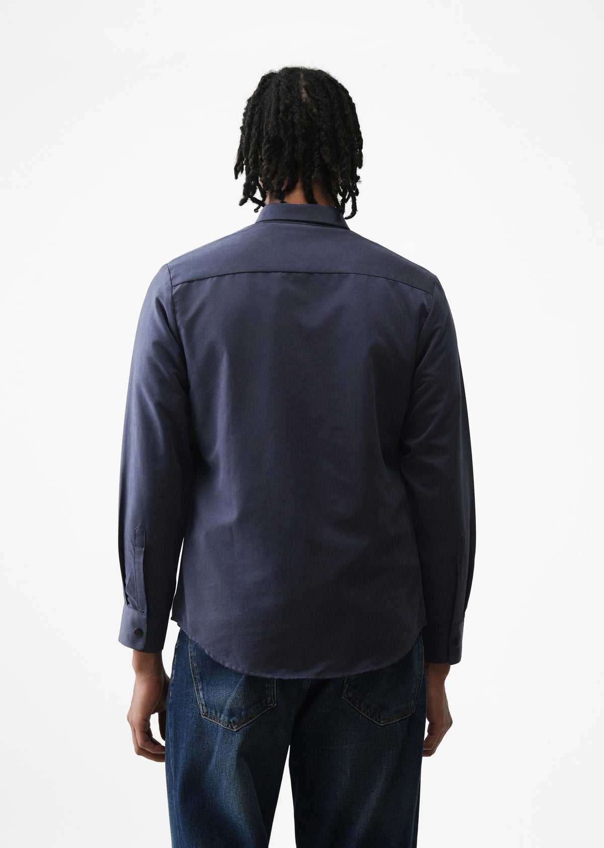 Navy Suede-Touch Utility Shacket