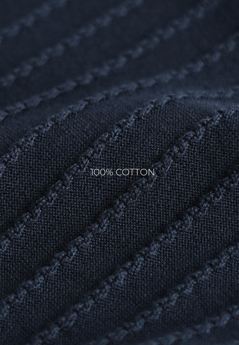 Navy Textured Knitted Polo
