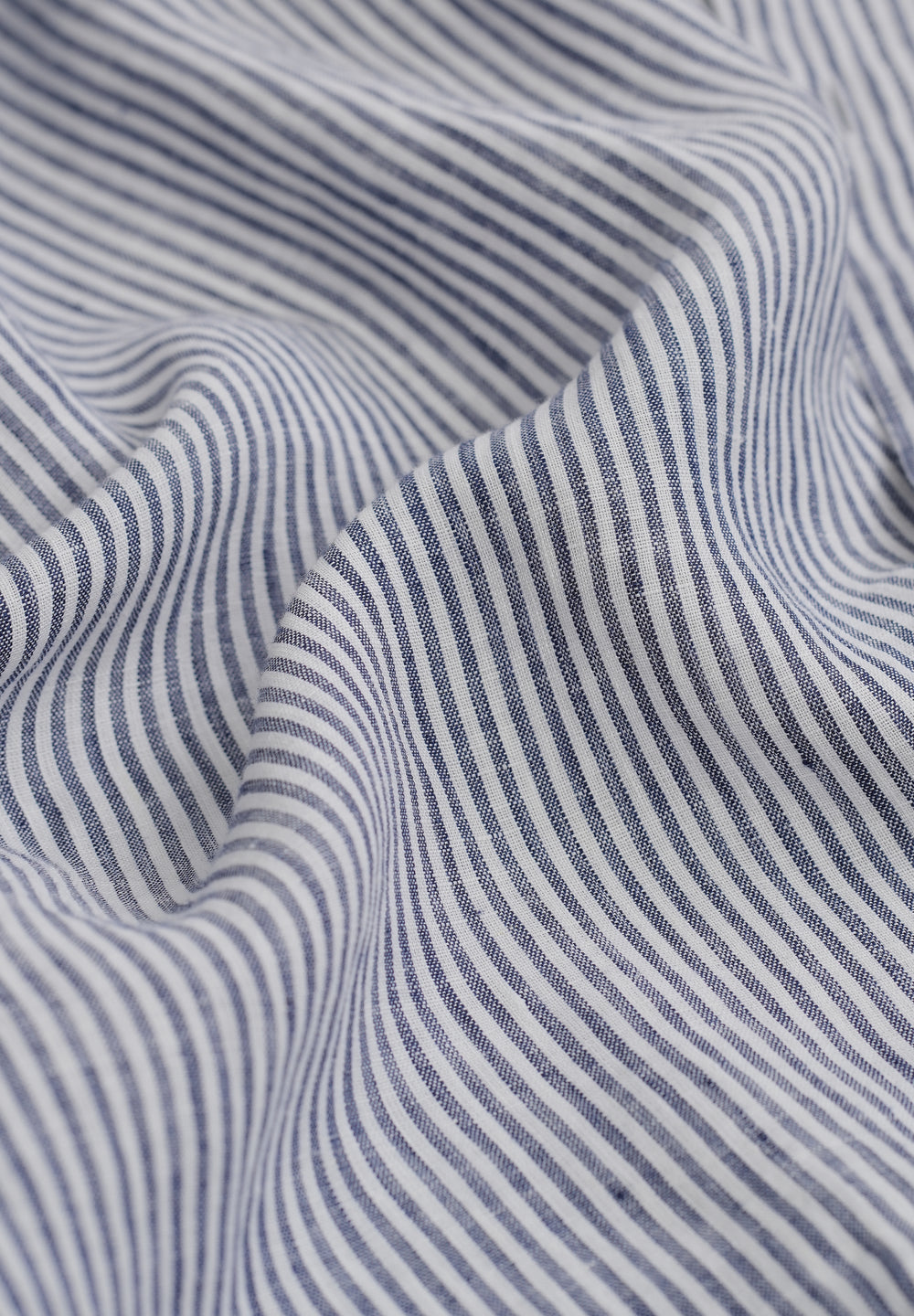 Navy Blue 100% Pure Linen Stripe Shirt