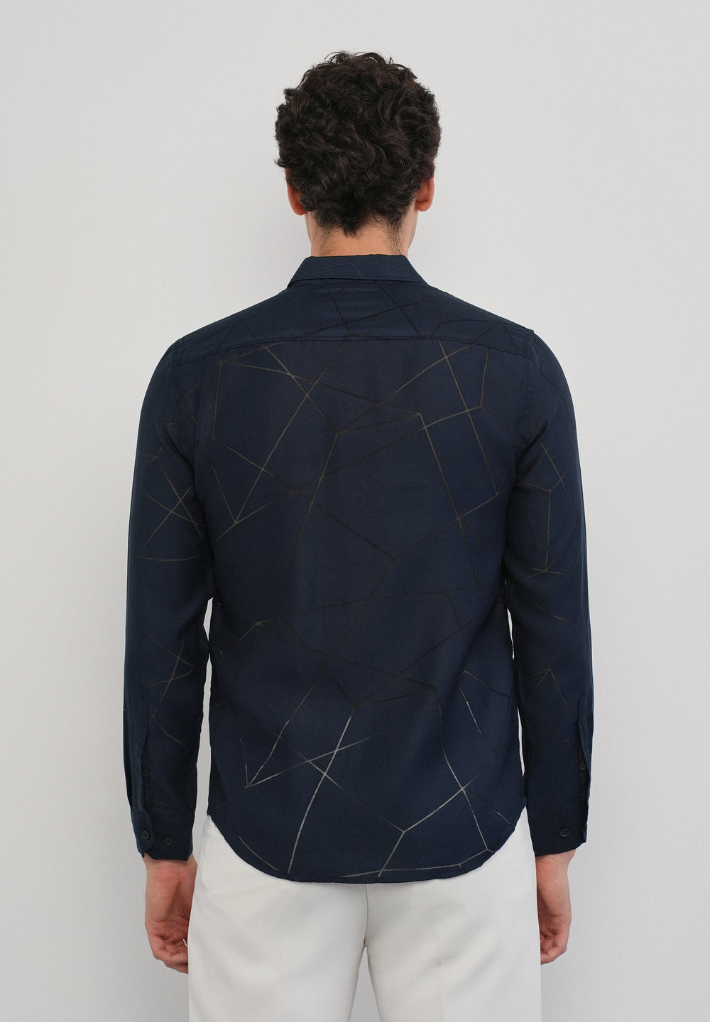 Navy Blue Laser Cut Shirt