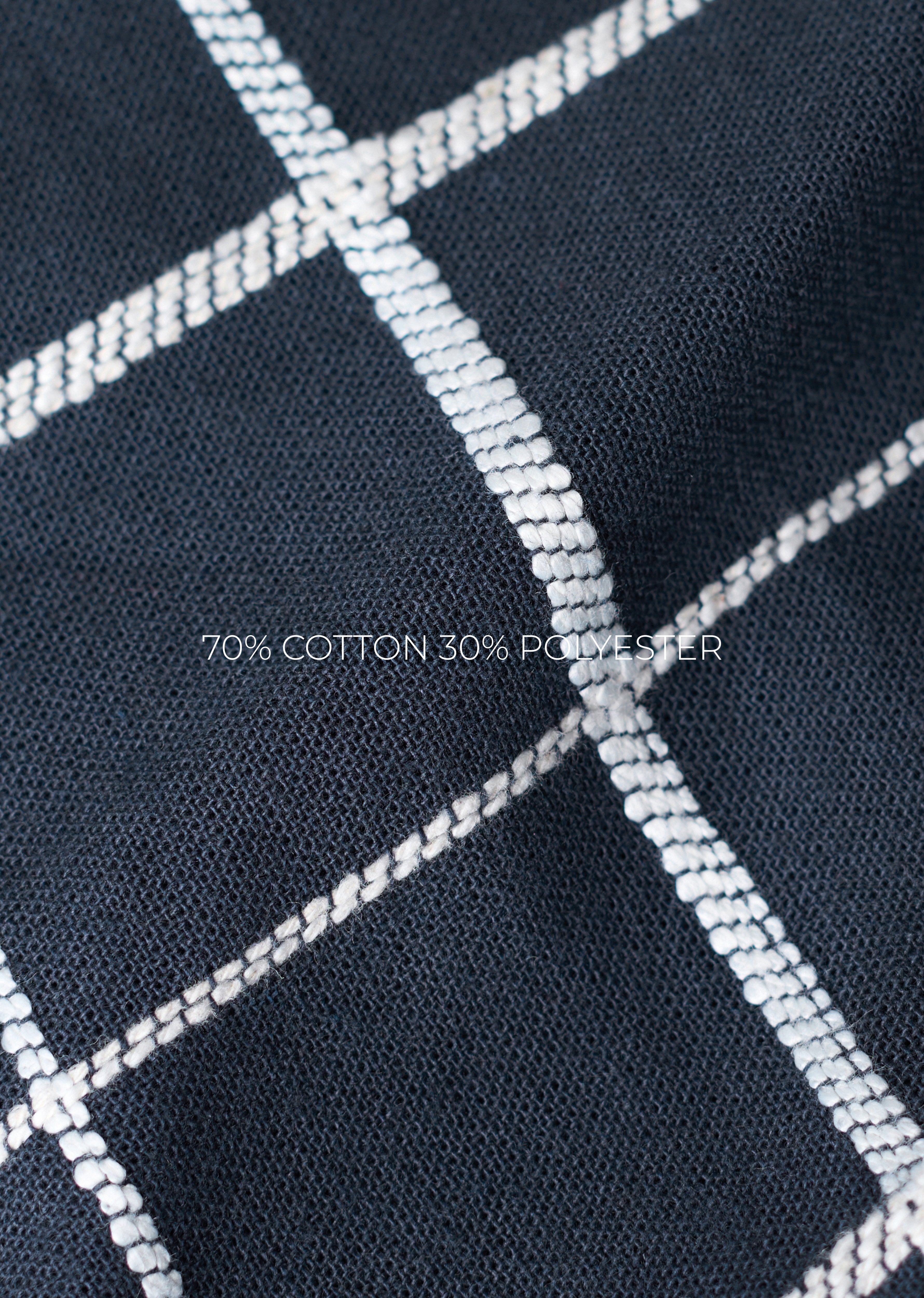 Navy Blue Self Checked Shirt