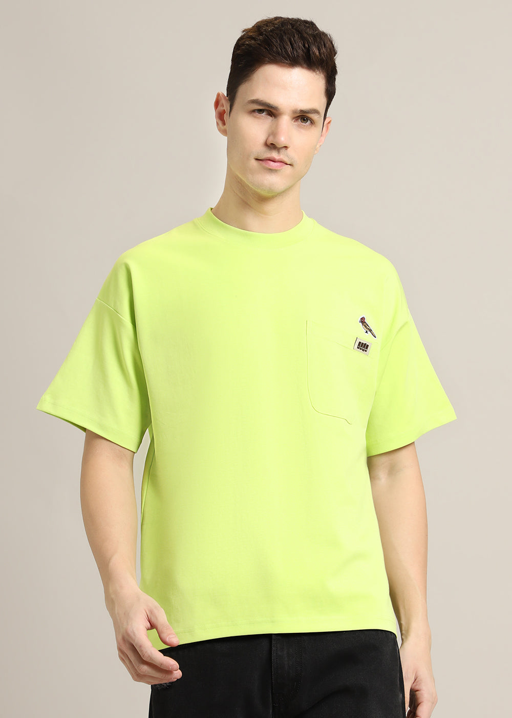 Neon Green Applique Oversized T-shirt