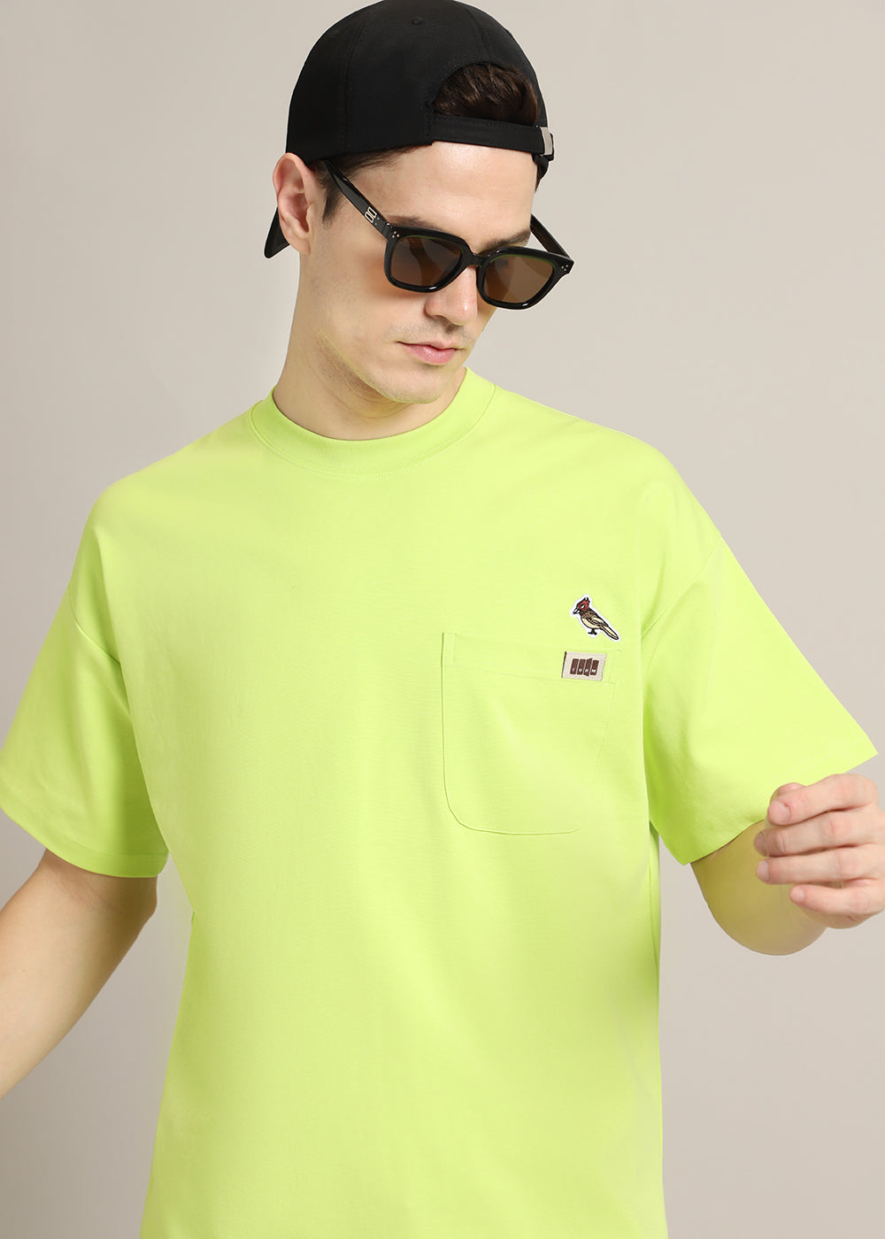 Neon Green Applique Oversized T-shirt