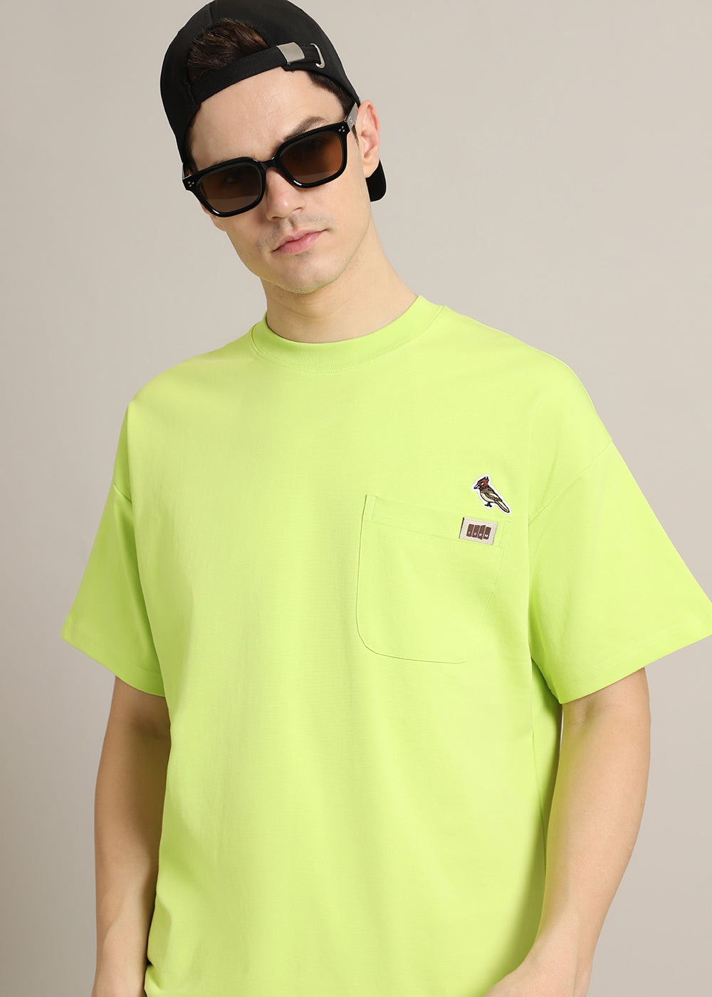 Neon Green Applique Oversized T-shirt